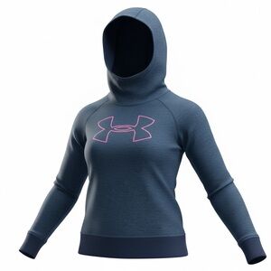 Under Armour Women's Navy and Pink Logo Hoodie Size Large
